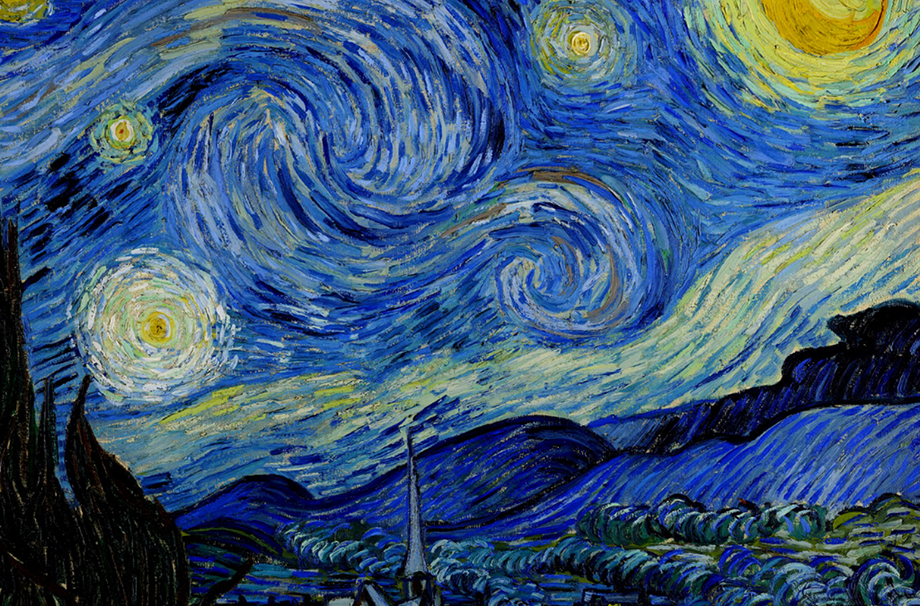 Nuit étoilée (cyprès et village) Vincent Van Gogh, juin 1889