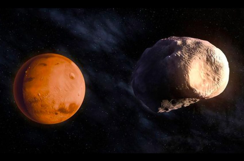 Vue d'artiste de Mars et Phobos