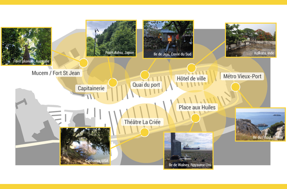 Des mondes au creux de l’oreille, identification des différents points d'écoute autour du Vieux-Port