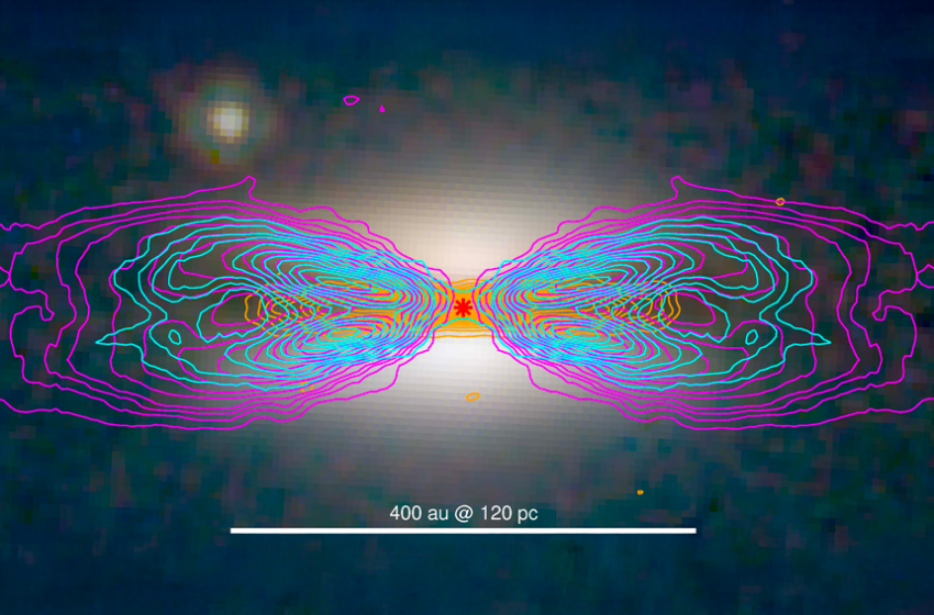 Crédit : ALMA / HST / N. Grosso – Dutrey et al. 2025, Guilloteau et al. 2025