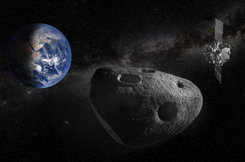 La mission Ramsès de l'ESA vers l'astéroïde Apophis. Crédit : ESA - Bureau des sciences
